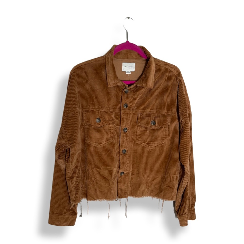 American Eagle corduroy crop top jacket brown light weight